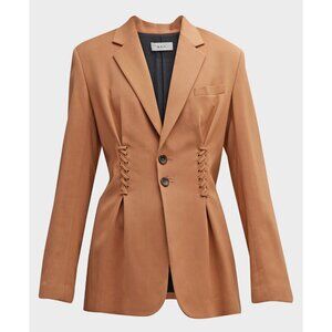 New ALC Maverick Lace-Up Blazer Tawny Brown 6, M $695
